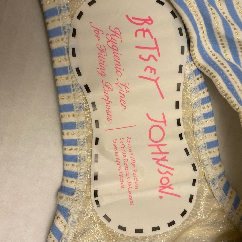 Betsey Johnson Preppy Hipster Swimwear Bottoms Size Medium Horizontal Stripes - Picture 8 of 8